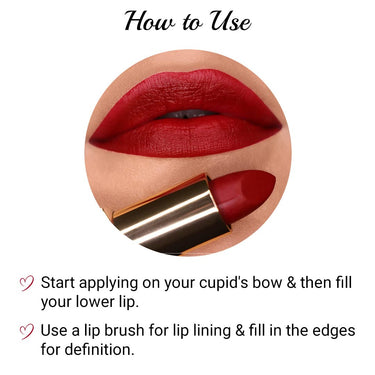 Iba Long Stay Matte Lipstick for Women- M21 Urban Red, 4g | Creamy Matte Finish & Smooth Texture| Long-Lasting | Hydrated Lips | Enriched with Vitamin E| Intense Colour & Highly Pigmented | Lip Makeup